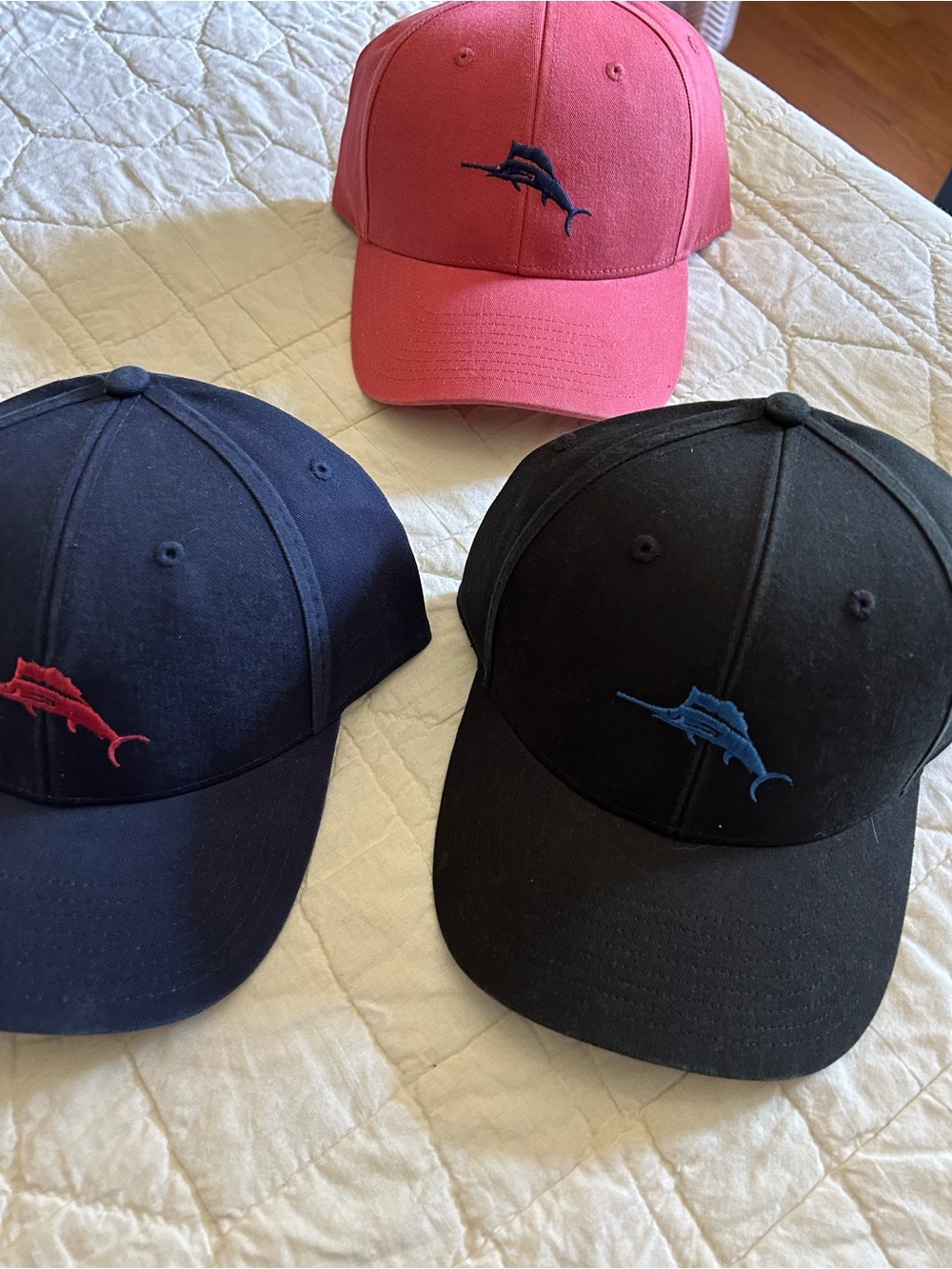 Tommy Bahama Navy, Black & Pink Marlin Logo Baseball Caps - Picture 5 of 9